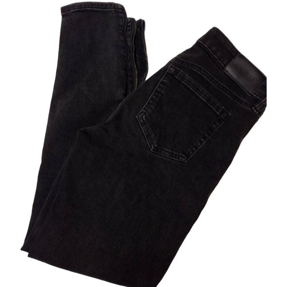 Lauren Ralph Lauren Women's Black Ankle Zip Jeans Size 4 - Picture 2 of 9